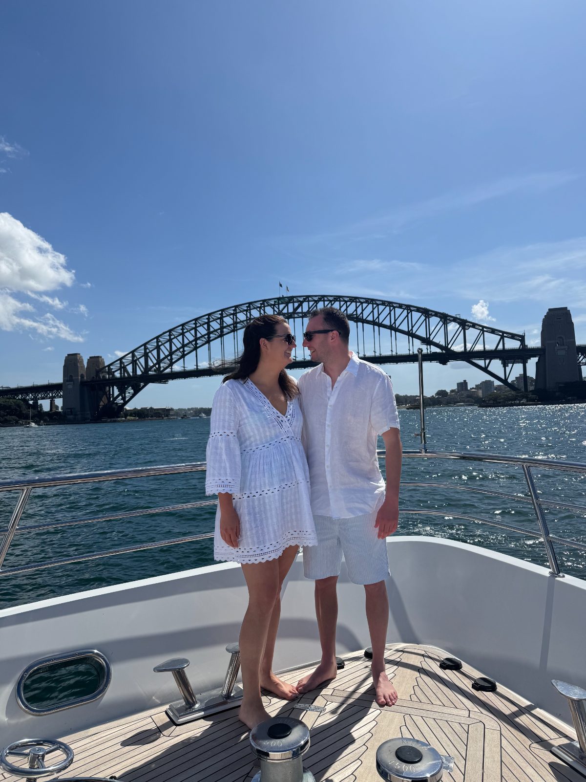 Tegan and Troy on the harbour
